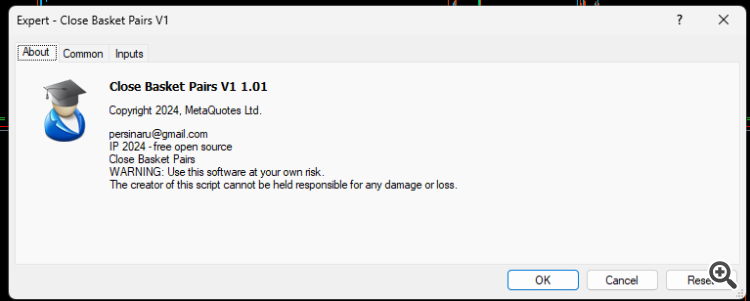Close Basket Pairs v1 - expert for MetaTrader 4
