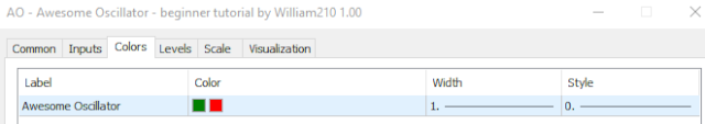AO - Awesome Oscillator  - without iAO() code for beginners by William210 - indicator for MetaTrader 5