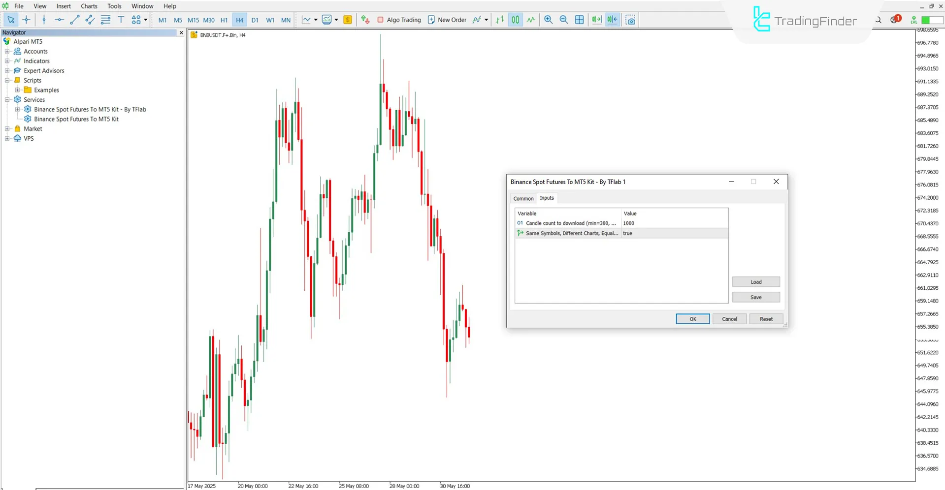 Settings section of the Binance Spot and Futures Kit Expert