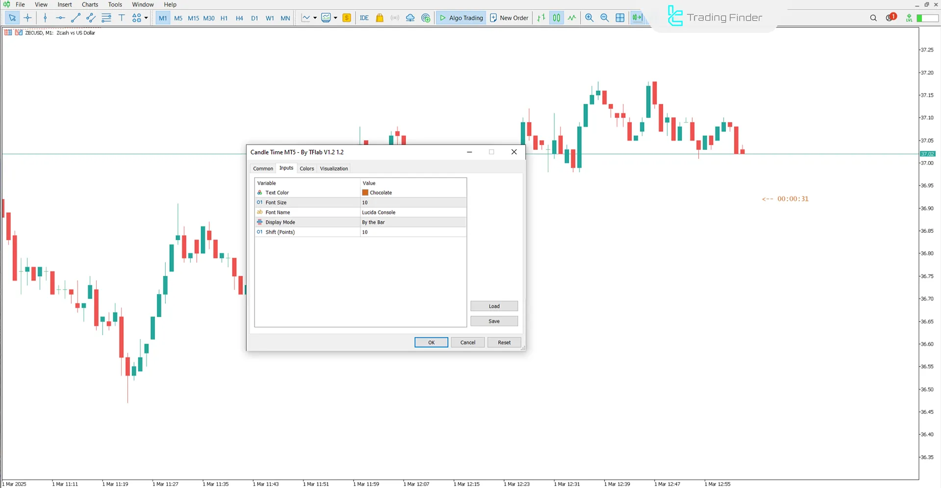 Candle Time Indicator Settings