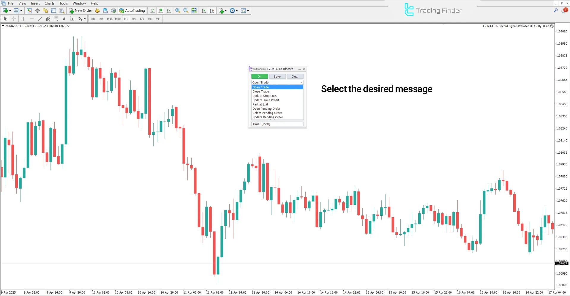 Selecting an option for sending messages in Discord
