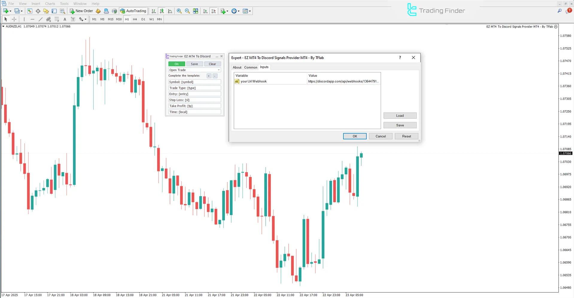 Discord Signal Sender EA settings