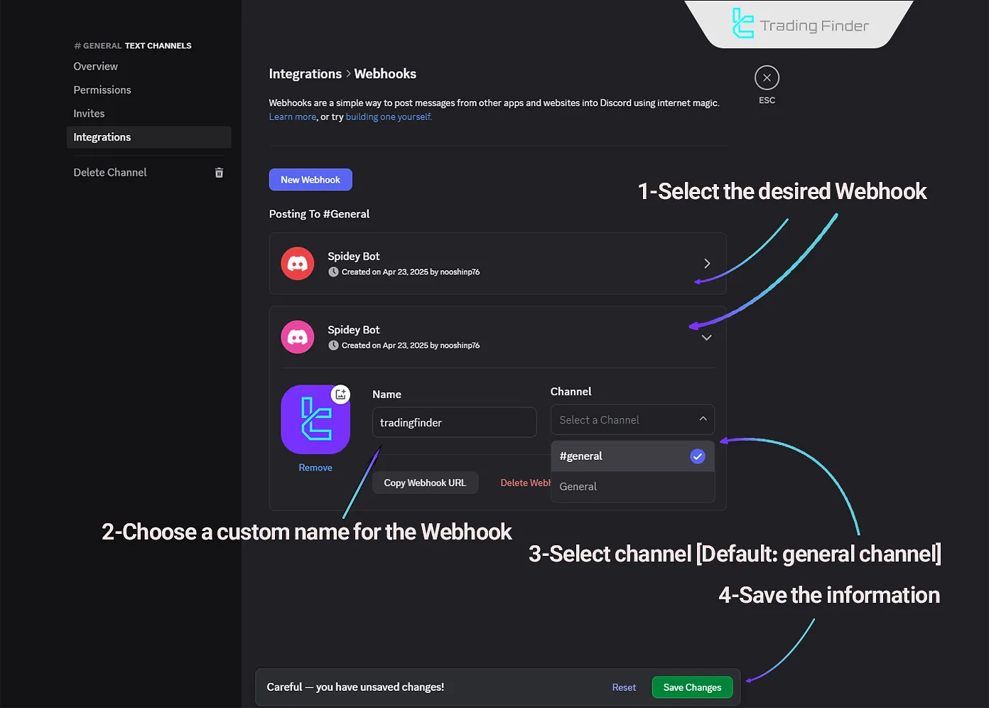 Naming the Webhook in EZ To Discord Signals Provider