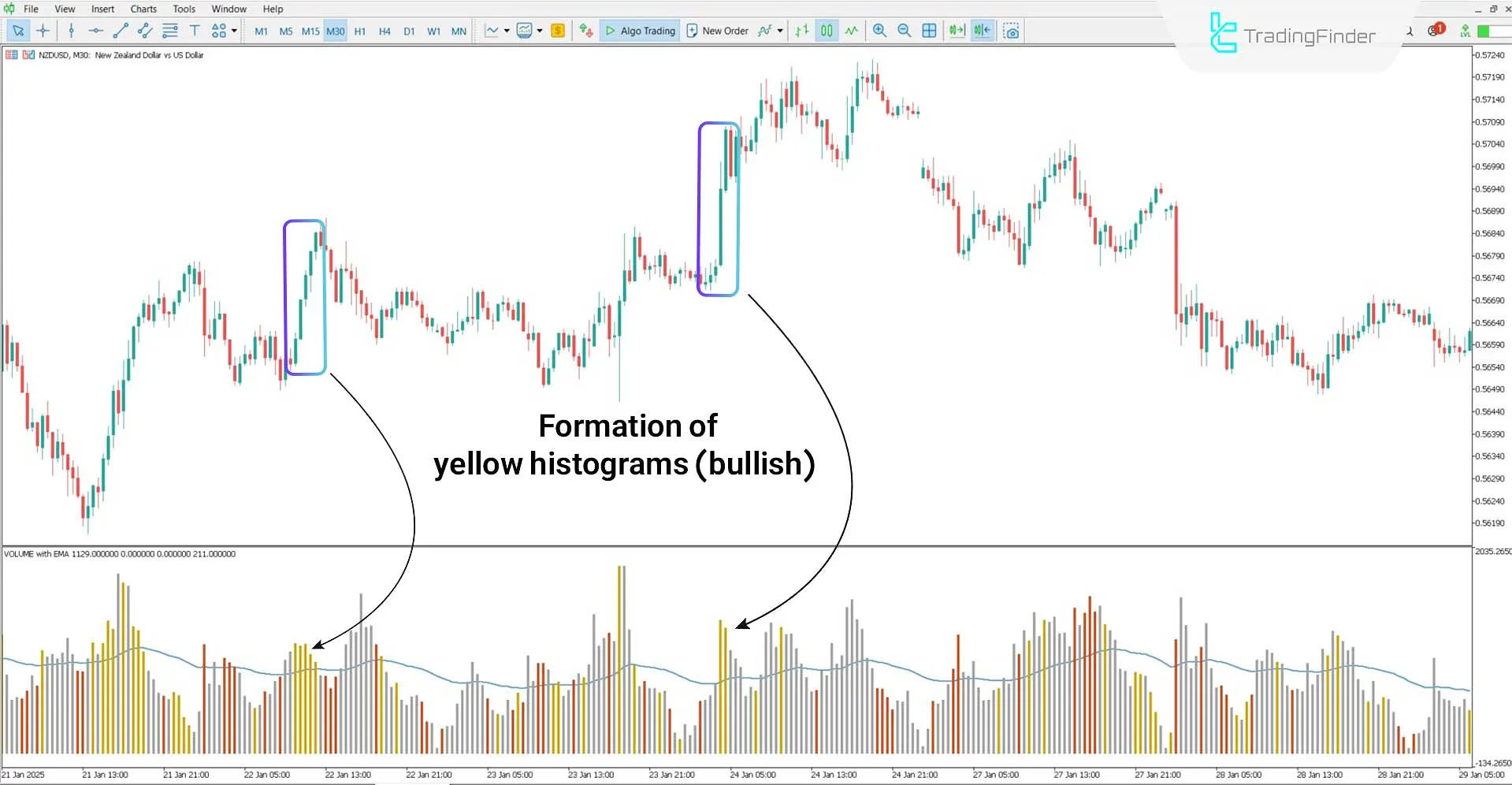 Identifying a Bullish Trend with HawkEye Volume Oscillator