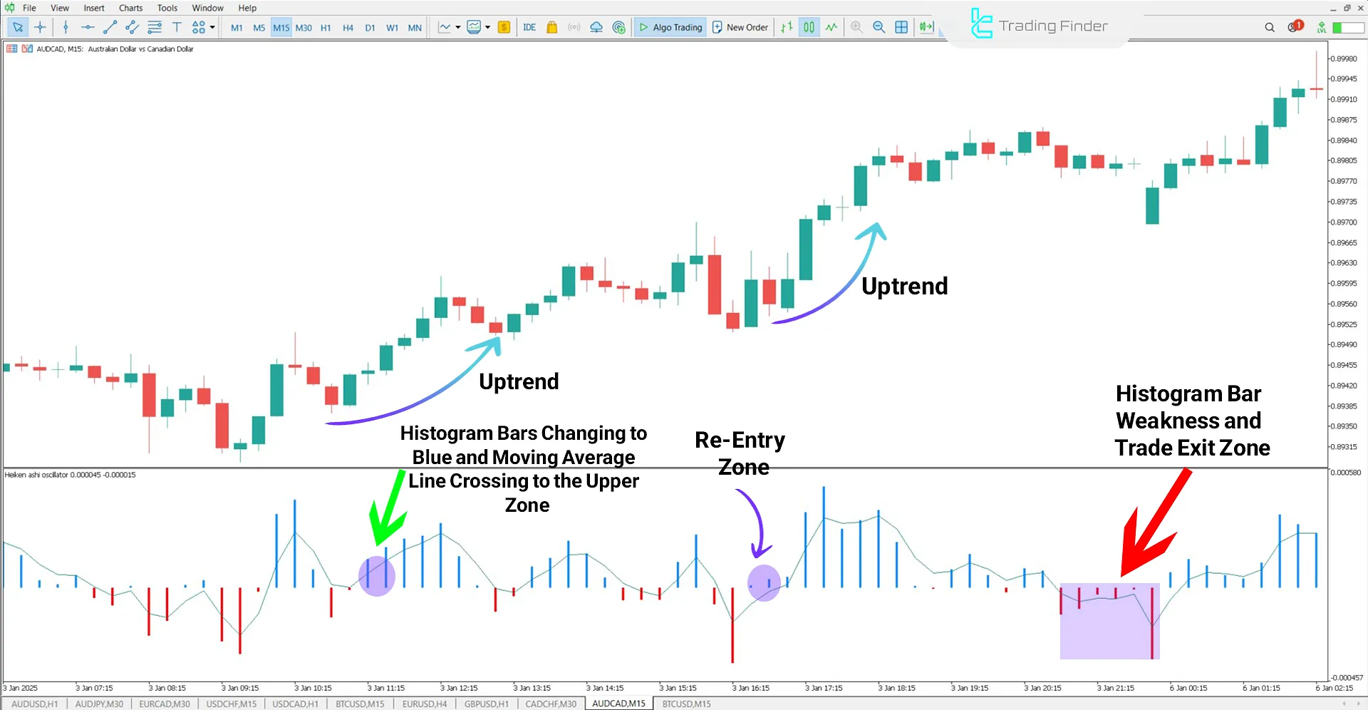 Uptrend in Heiken Ashi Oscillator