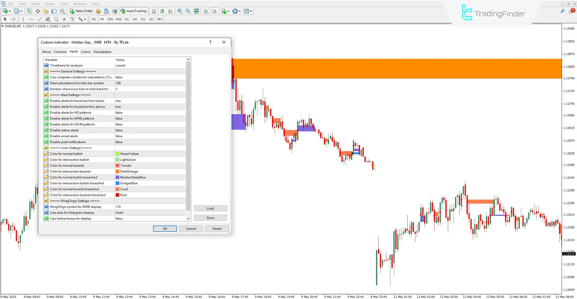 Hidden Gap WRB Settings Panel
