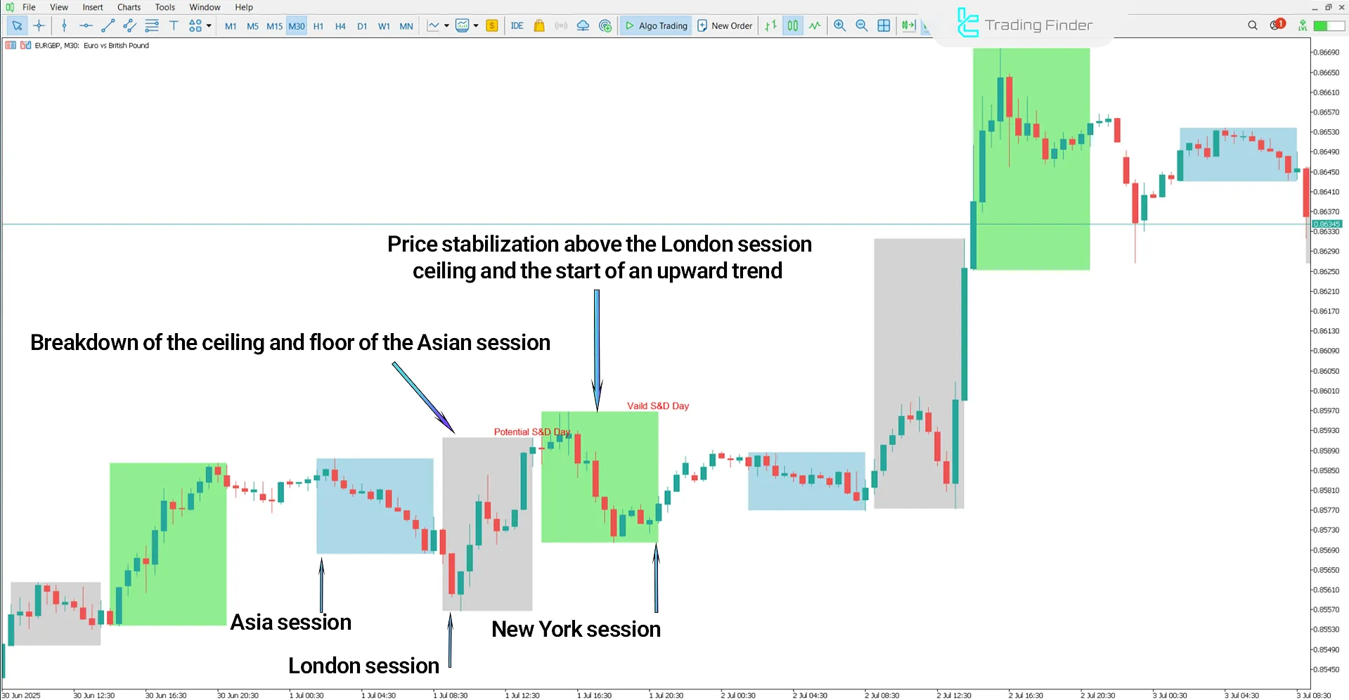Bullish trend in ICT Seek & Destroy Profile Friday Indicator