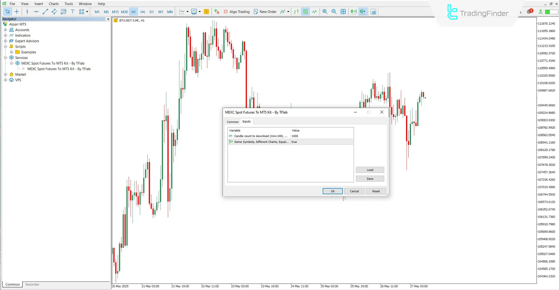 MEXC Spot and Futures expert settings panel