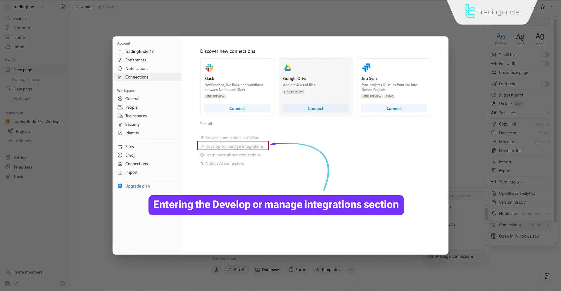 Select Develop or manage integrations