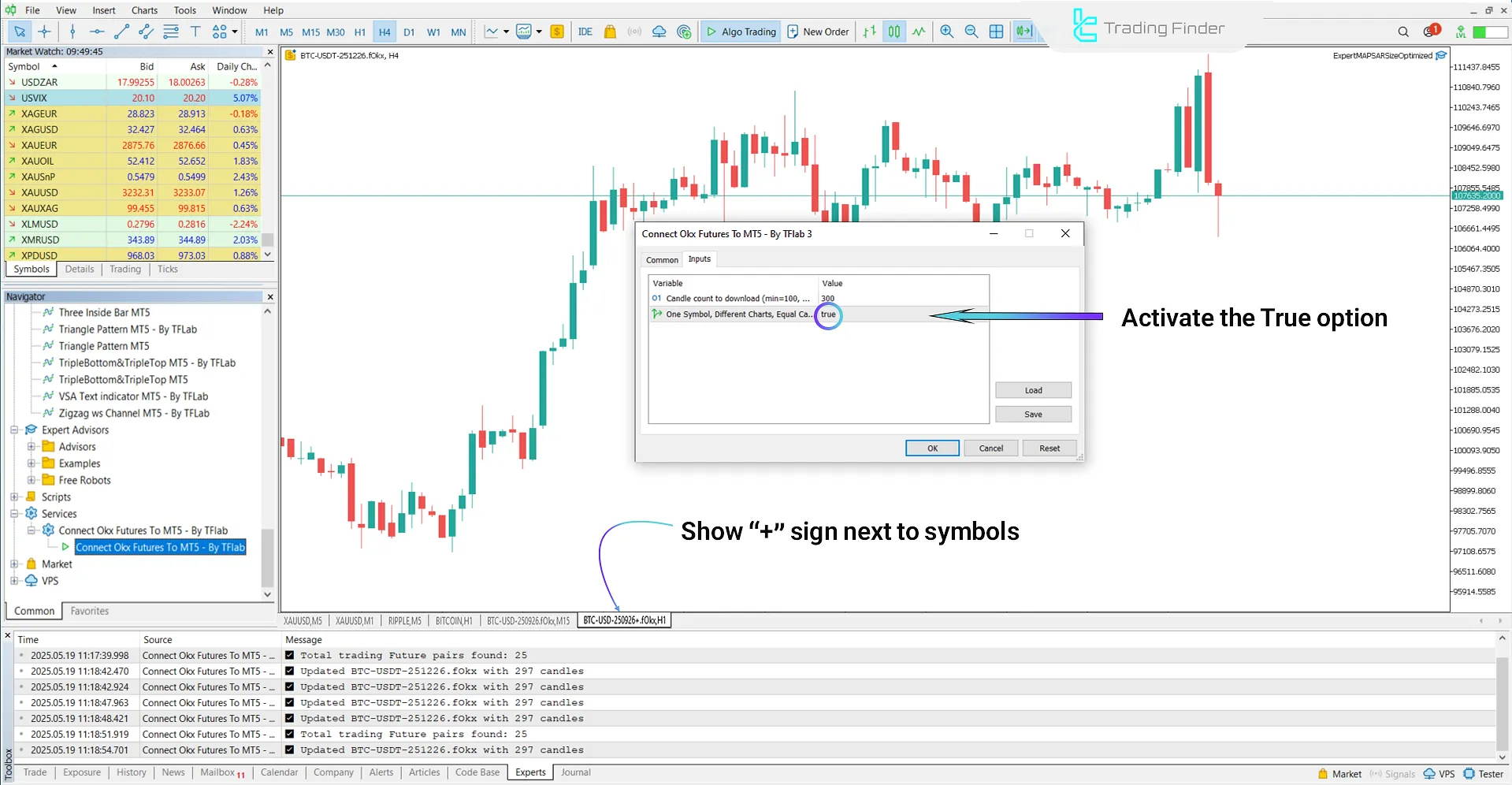 Adding two price charts of the same symbol in a MetaTrader 5 Expert Advisor