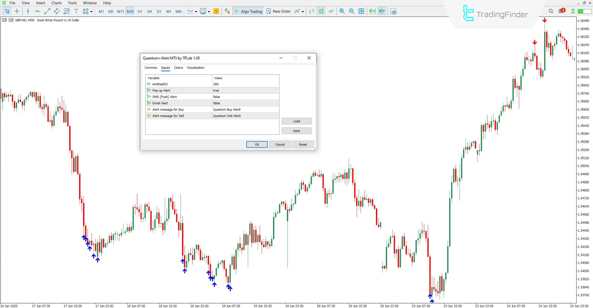 Settings panel of the Quantum with Alert Indicator