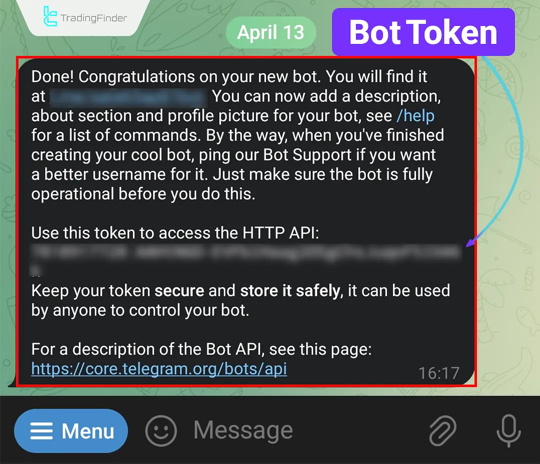 Sending the Bot Token on Telegram