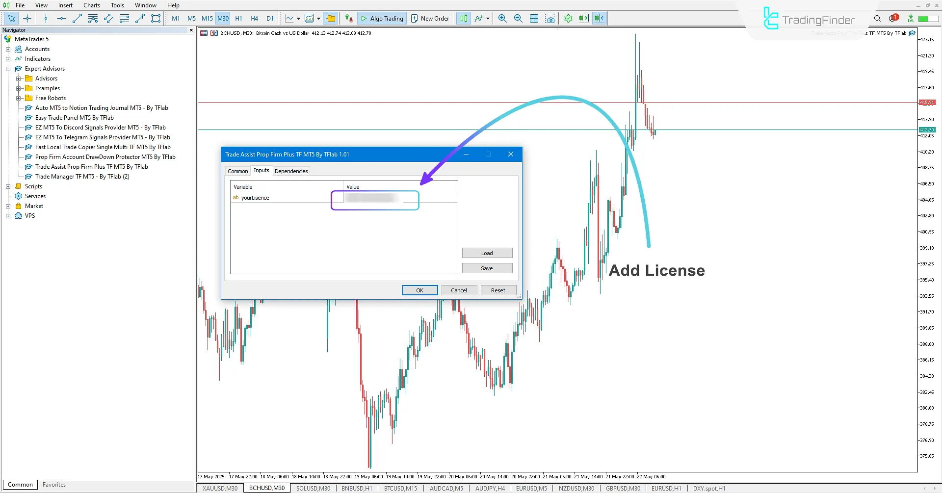 Initial setup of the Prop Firm Capital Protection Expert