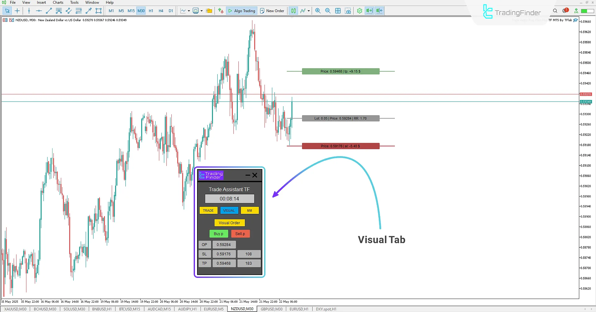 Visual tab of Expert Advisor