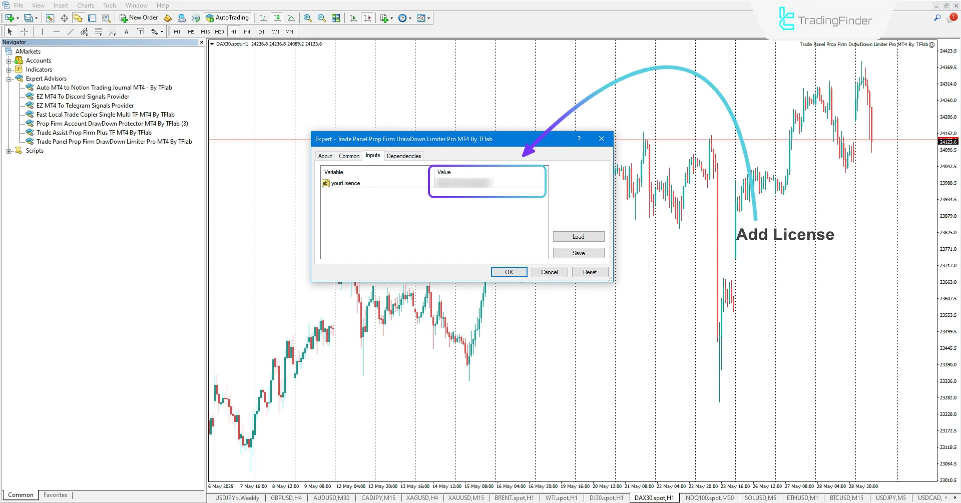 Activate the Forex Trade Management Expert
