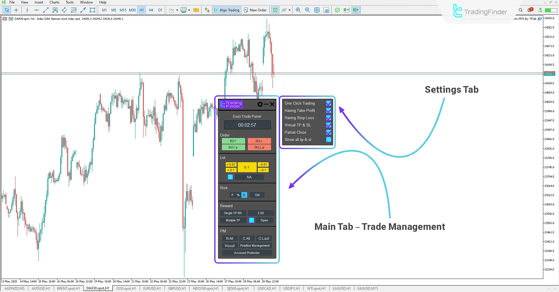 Expert's Main Trading Panel