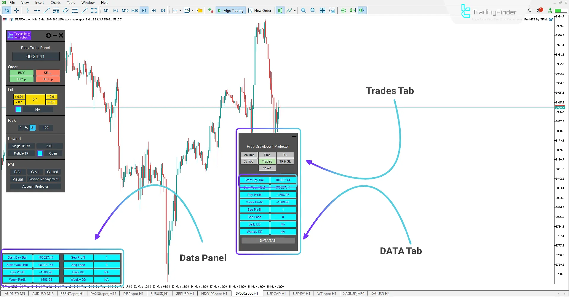 Account Information Status Tab (Trades)