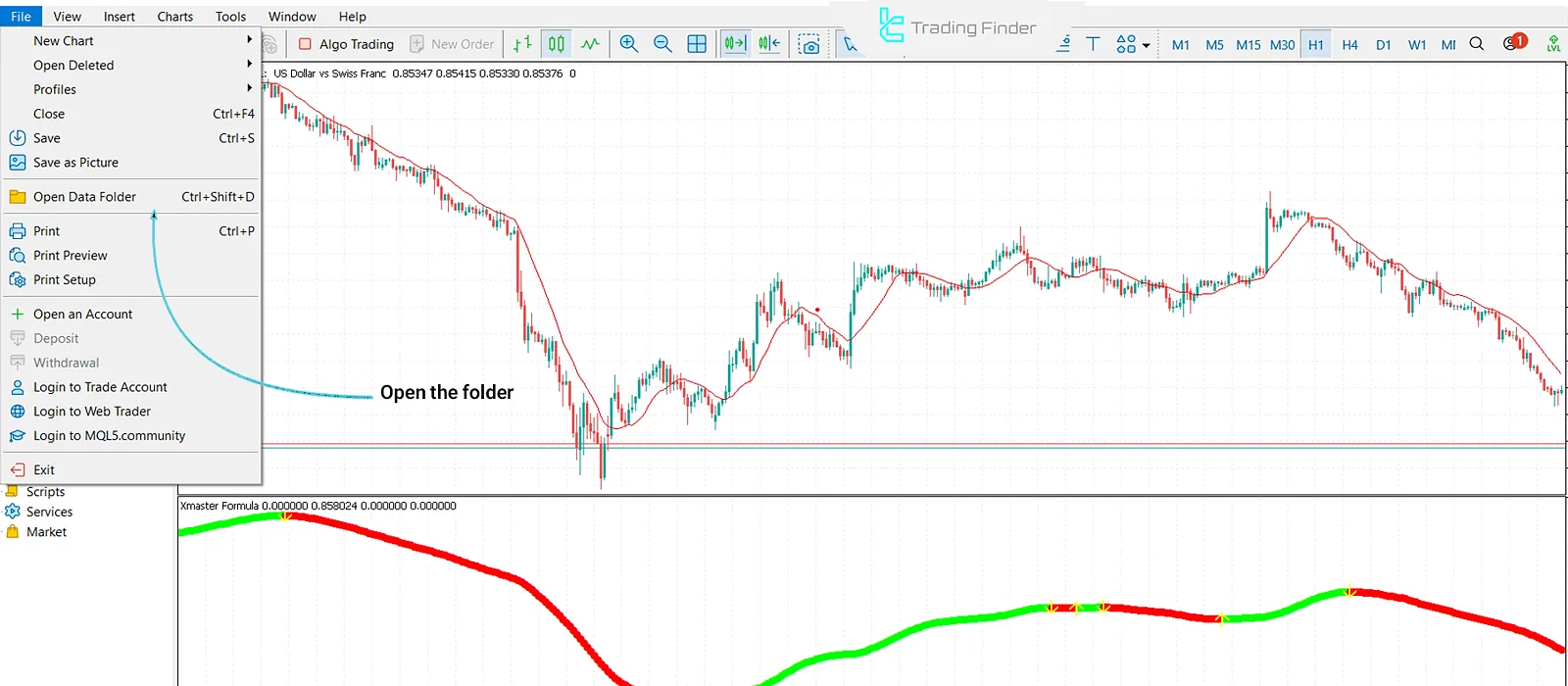 Opening folder in MT4
